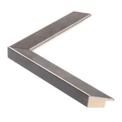 Houten kader SENTO II - 2,26 op maat antraciet, gelazuurd op zilver | normaal glas (2 mm)