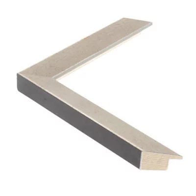 Houten kader SENTO II - 2,26 op maat grijsbruin, gelazuurd op zilver | normaal glas (2 mm)