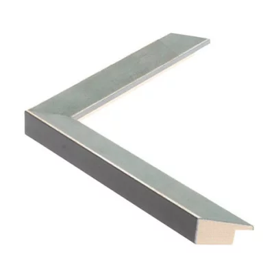 Houten kader SENTO II - 2,26 op maat resedagroen op zilver, gelazuurd | normaal glas (2 mm)