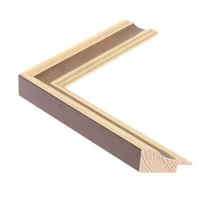 Holzrahmen METRO I - 3,08 13x18 cm | Decor Marone mit Goldkanten patiniert | Normalglas (2 mm)