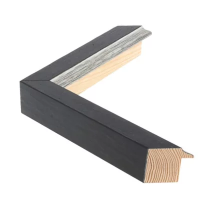 Holzrahmen LUCERNE 2,9 13x18 cm | Anthrazit mit Silberkante | Normalglas (2 mm)