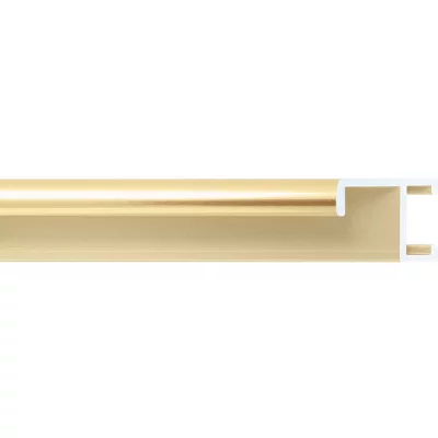 Alu-Bilderrahmen Serie 411 - Zuschnitt Gold poliert, gebürstet | Kunstglas (2 mm)