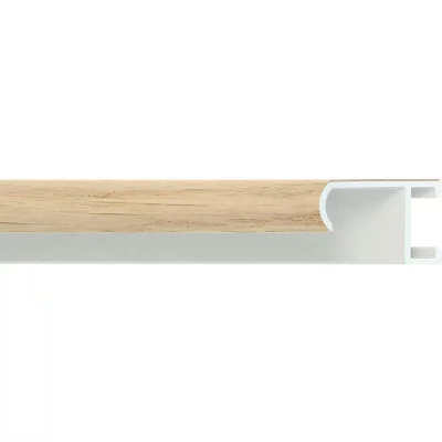 Alu-Bilderrahmen Serie 415 - Zuschnitt Eiche, furniert | Kunstglas (2 mm)