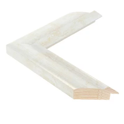 Holzrahmen FANCY - 4,49 13x18 cm | Weiß auf Struktursilber | Normalglas (2 mm)