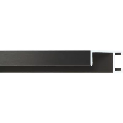 Alu-Bilderrahmen Serie 450 - Zuschnitt Schwarz matt, gebürstet | Kunstglas (2 mm)