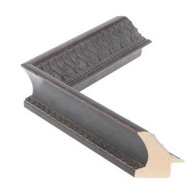 Barok kader MAREIS ornament 3,2 op maat French Ebony met ornament | normaal glas (2 mm)