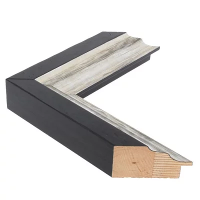 Holzrahmen LUCERNE 5,2 - Sonderzuschnitt Anthrazit mit Silberkante | Normalglas (2 mm)