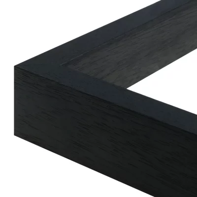 Schwedenleiste "Örebro" aus Massivholz - Maßanfertigung Schwarz, gemasert | Normalglas (2 mm)