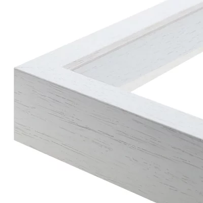Schwedenleiste "Örebro" mit Distanzleiste - Maßanfertigung Weiß, gemasert | Kunstglas (1,5 mm)