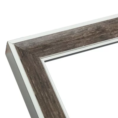 Houten kader Enzo 13x13 cm | bruin met zilverrand | normaal glas (2 mm)