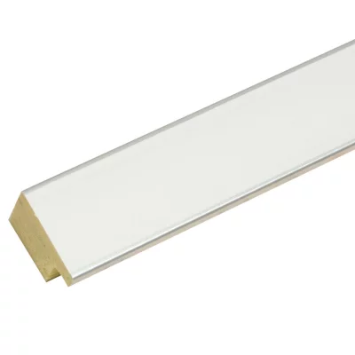 Kunststof fotolijst Lucas 15x15 cm | wit met zilverrand | normaal glas (2 mm)