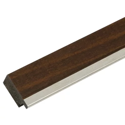 Rama z tworzywa sztucznego do obrazu Leo 10x15 cm | brązowo-srebrny | szkło standardowe (2 mm)