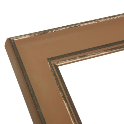 Drewniana rama do zdjęć Lucie, z krawędziami w kontrastowym kolorze 10x15 cm | brązowy | szkło standardowe (2 mm)