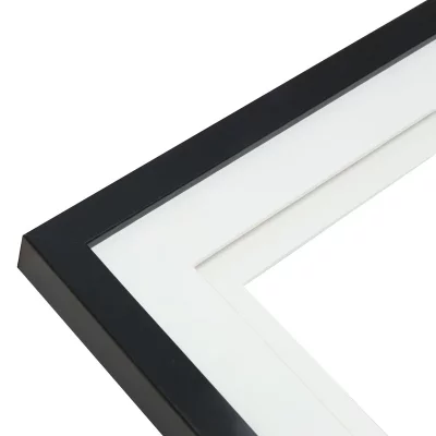 Houten multi fotolijst Anna voor 6 foto's met dubbele passe-partout 6x10x15 cm | zwart | normaal glas (2 mm)