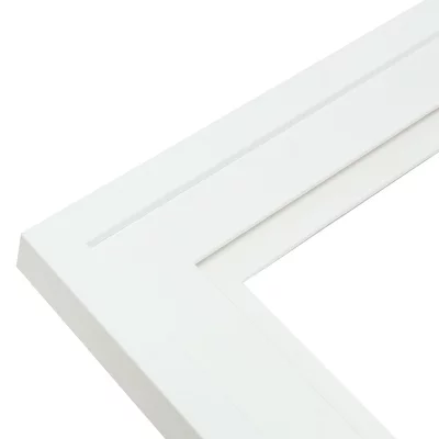 Houten multi fotolijst Anna voor 6 foto's met dubbele passe-partout 6x10x15 cm | wit | normaal glas (2 mm)
