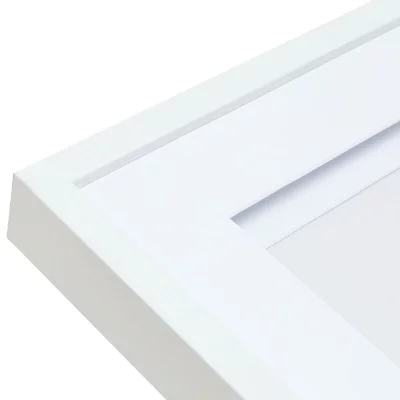 Drewniana rama do obrazu Gabriel z podwójnym passe-partout 20x30 cm | biały | szkło standardowe (2 mm)