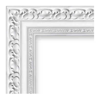 Barok kader Josephine 60x70 cm | wit | kunstglas (1 mm)