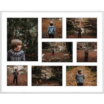 Aluminiowa multiramka na zdjęcia Alicja 40x50 cm (8 Bilder) | biały | szkło sztuczne (1 mm)