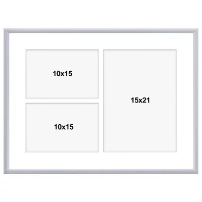 Aluminiowa multiramka na zdjęcia Amelia 30x40 cm (3 Bilder) | srebrny | szkło sztuczne (1 mm)
