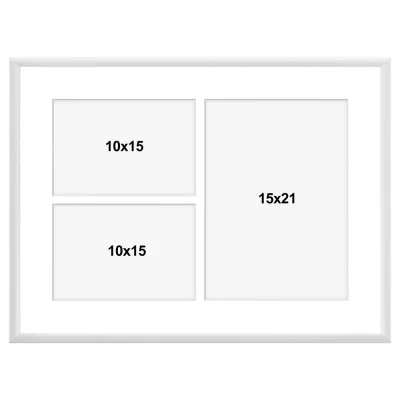 Aluminiowa multiramka na zdjęcia Amelia 30x40 cm (3 Bilder) | biały | szkło sztuczne (1 mm)