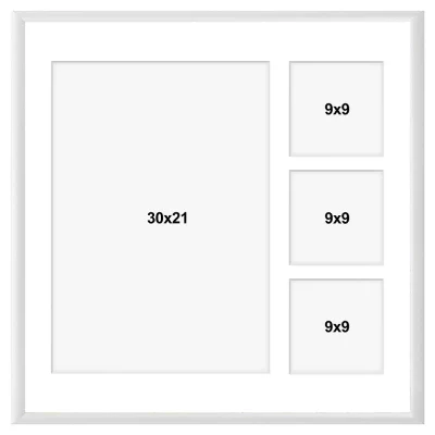 Aluminiowa multiramka na zdjęcia Amelia 40x40 cm (4 Bilder) | biały | szkło sztuczne (1 mm)