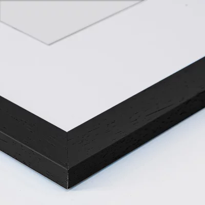 Dřevěný rám Batino s paspartou 40x60 cm (30x40 cm) | černá | plexisklo (1mm)