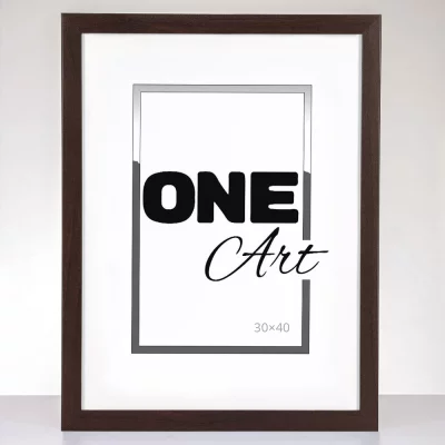 Drewniana rama Hekla (MDF) na wymiar wenge | szkło sztuczne (1 mm)