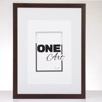 Dřevěný rám Hekla (MDF) s paspartou 10x15 cm (9x13 cm) | wengé | plexisklo (1mm)