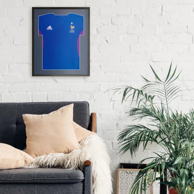 Shirt frame Economy zwart met passe-partout 52,5x62,5 cm | zwart-donkerblauw | kunstglas (1 mm)