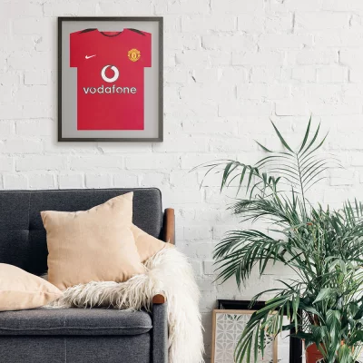 Shirt frame Economy zwart met passe-partout 52,5x62,5 cm | zwart-grijs | kunstglas (1 mm)
