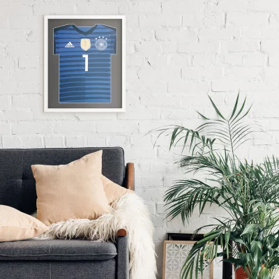 Shirt frame Comfort wit met passe-partout 53,4x63,4 cm | wit-donkergrijs | kunstglas (1 mm)