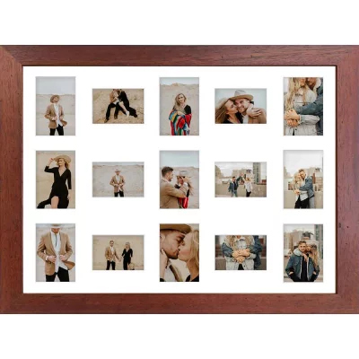 Multi fotolijst van hout Vermont 60x80 cm (15 Bilder) | natuur | kunstglas (1 mm)