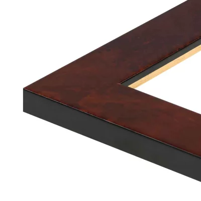 Holz Bilderrahmen Tonka Maßanfertigung Wurzelholz dunkel | Normalglas (2 mm)