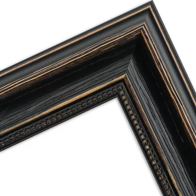 Holzrahmen Zuschnitt Irupu Schwarz | Normalglas (2 mm)
