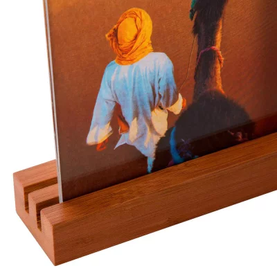 Fotostativ Bamboo av bambus og med bildeholder av akryl 2x13x18 cm | Natur | Kunstglass (2 mm)