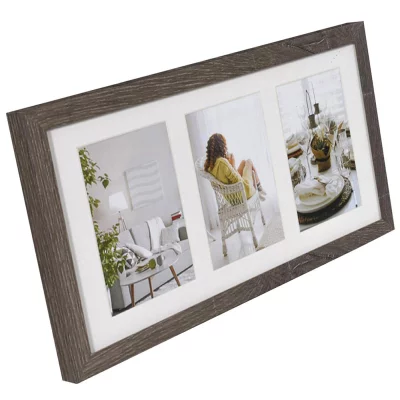 Multi fotokader van hout Modern 3x10x15 cm | donkergrijs | normaal glas (2 mm)