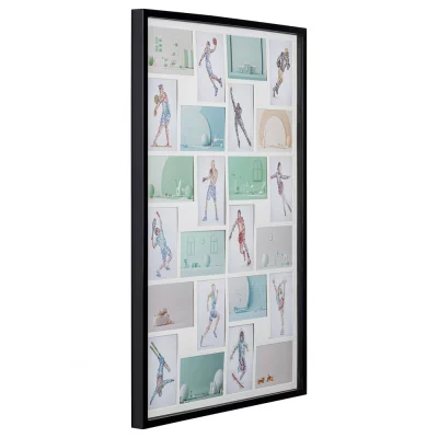 Multi fotokader Piano voor 24 foto's 10x15 cm | zwart | normaal glas (2 mm)