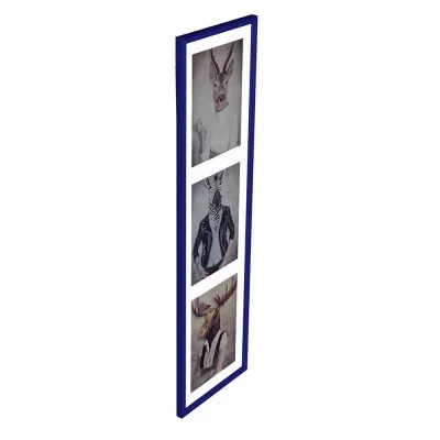Multi fotokader van kunststof Napoli voor 3 foto's 3x13x18 cm | blauw | normaal glas (2 mm)
