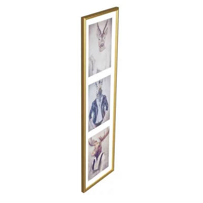 Multi fotokader van kunststof Napoli voor 3 foto's 3x13x18 cm | goud | normaal glas (2 mm)
