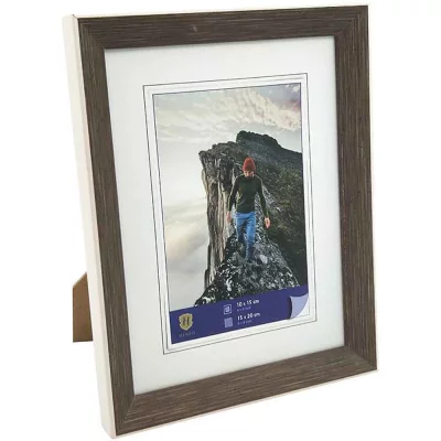 Kunststof kader Edge 10x15 cm | donkerbruin | normaal glas (2 mm)