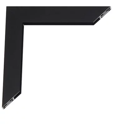 Alu-Bilderrahmen Sergio 90x120 cm | Schwarz glänzend, Rücken gebürstet | Kunstglas (2 mm)