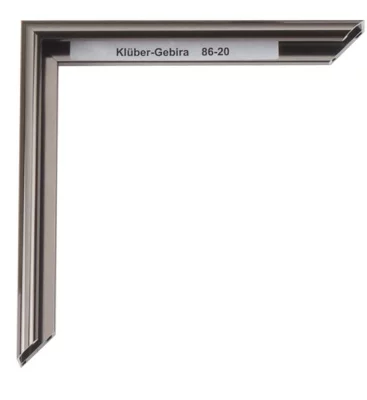 Aluminiumsbilderamme Enzo 42x59,4 cm (A2) | Kontrastgrå, glanset, med børstet rygg | Normalglass (2 mm)