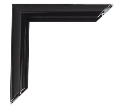Alu-Bilderrahmen Joel 90x120 cm | Schwarz glänzend, Rücken gebürstet | Kunstglas (2 mm)