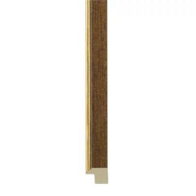Träram Dos Hermanas 29,7x42 cm (A3) | brun, guldkant | Standardglas (2 mm)