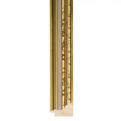 Træramme Linares 21x29,7 cm (A4) | Antikguld flamberet, elfenbenplatte | Normalglas (2 mm)