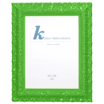 Cornice barocca Salamanca Color su misura Green (157) | Vetro standard (2 mm)