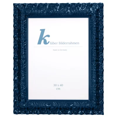 Cornice barocca Salamanca Color su misura Indigo (105) | Vetro standard (2 mm)