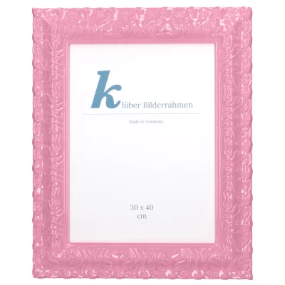 Cornice barocca Salamanca Color su misura Light Pink (052) | Vetro standard (2 mm)