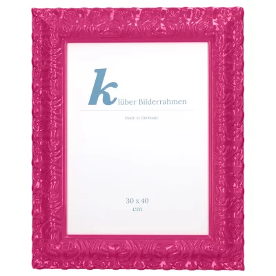 Cornice barocca Salamanca Color su misura Magenta (060) | Vetro standard (2 mm)