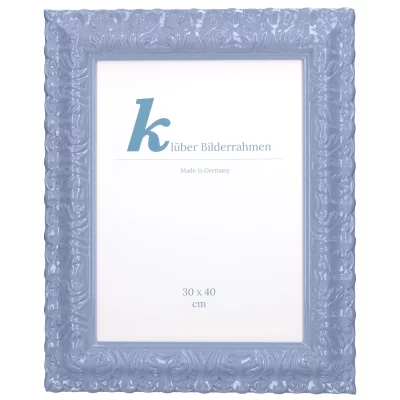 Cornice barocca Salamanca Color su misura Misty Blue (086) | Vetro standard (2 mm)